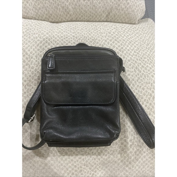 Fossil Handbags - Vintage Fossil Crossbody Bag Purse Black Leather Womens Small Tote School